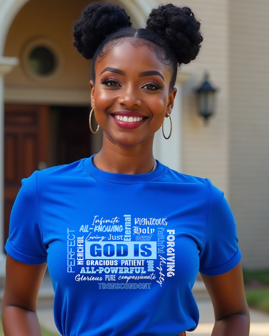 GOD IS adjectives "blue"