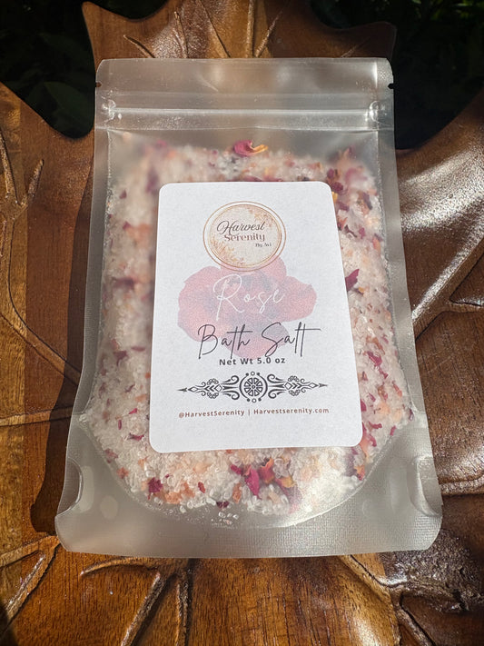 Rose Bath Salt Pouch